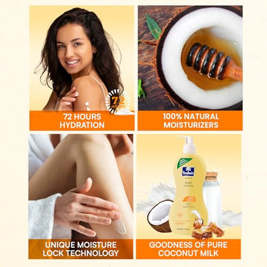 Parachute Advansed Soft Touch Body Lotion for Women & Men, All Skin types, 400ml | Pure Coconut Milk & Honey, 100% Natural, 72h Moisturisation